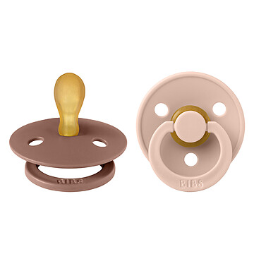 Bibs - Lot de 2 Tétines Symétriques Woodchuck & Blush - 0/6 Mois