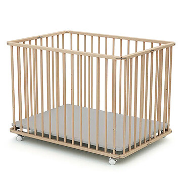 Achat Lit bébé Parc Pliant Hêtre Brut - 100 x 100 cm 