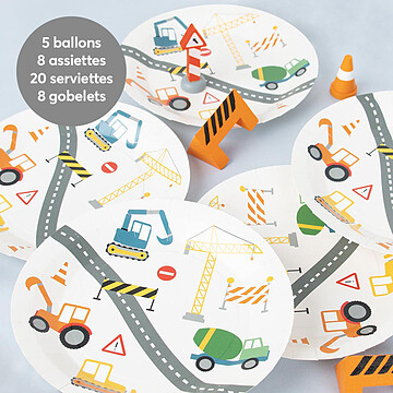 Achat Objet décoration Kit de Vaisselle d'Anniversaire - Construction