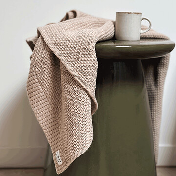 Achat Linge de lit Couverture en Laine Mérinos - Noisette