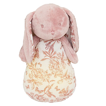Achat Peluche Augustin le Lapin Veilleuse Musical - Toile de Jouy Rose 