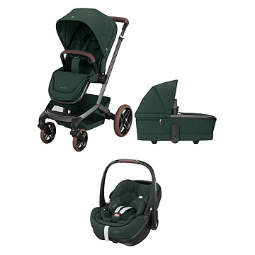 Achat Poussette combinée Poussette Trio Fame - Siège Auto Pebble 360 i-Size Groupe 0+ - Nacelle Fame - Twillic Green