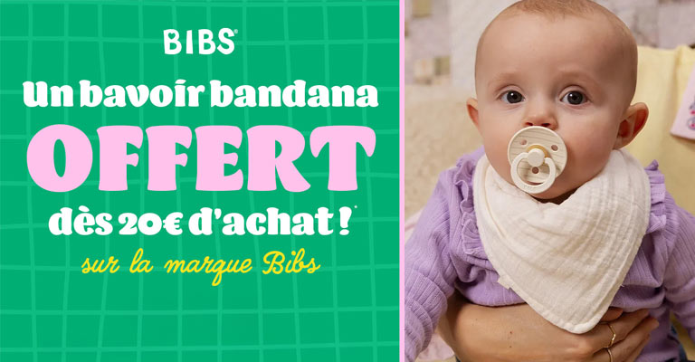 Dès 20€ d'achat chez BIBS = 1 bavoir bandana offert