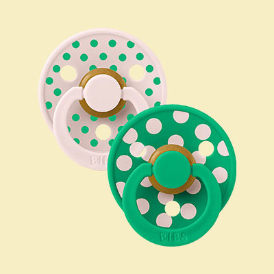 Bibs Lot de 2 Sucettes Rondes Bibs Studio Polka