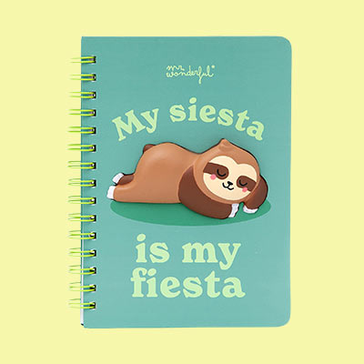 Mr Wonderful Cahier A5 Paresseux My Siesta Is My Fiesta