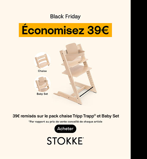 Offre Black Friday Stokke pour pack chaise Tripp Trapp avec BabySet