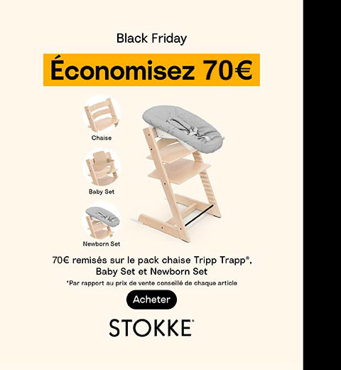 Offre Black Friday Stokke pour pack chaise Tripp Trapp avec Newborn Set