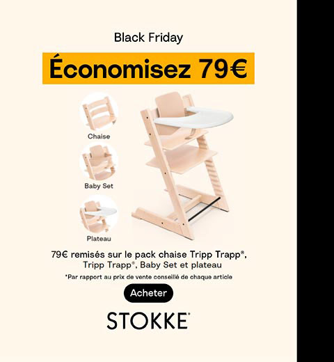 Offre Black Friday Stokke pour pack chaise Tripp Trapp avec plateau