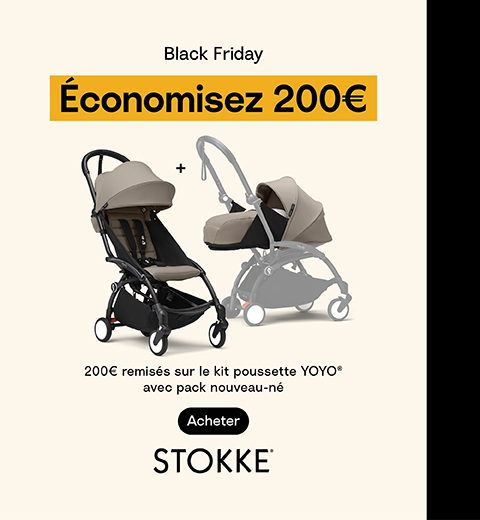 Offre Black Friday Stokke pour poussette Yoyo avec pack naissance