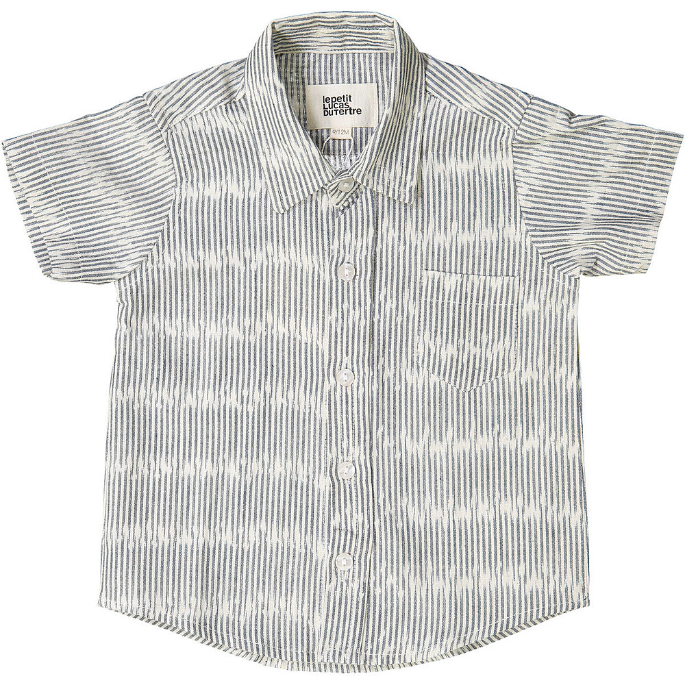 Chemise à Rayures - Blue Cloud Ikat - 9/12 Mois Le Petit Lucas du Tertre