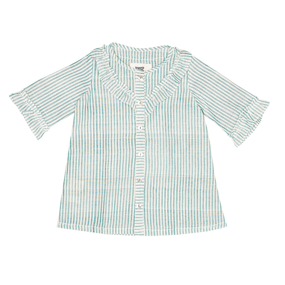 Top Vanessa - Green Stripes - 6/9 Mois Le Petit Lucas du Tertre