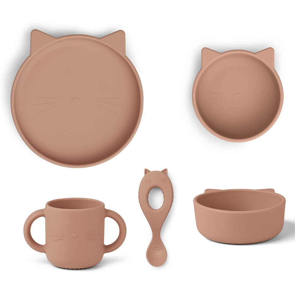 Set Repas 4 Pièces Vivi - Cat Dark Rose Liewood