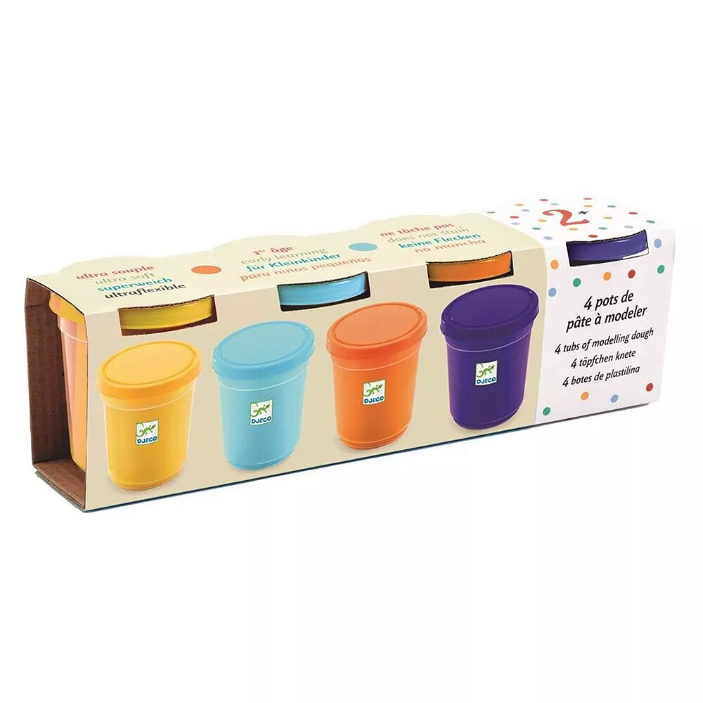 Lot de 4 Pots de Pâte à Modeler - Nature Djeco