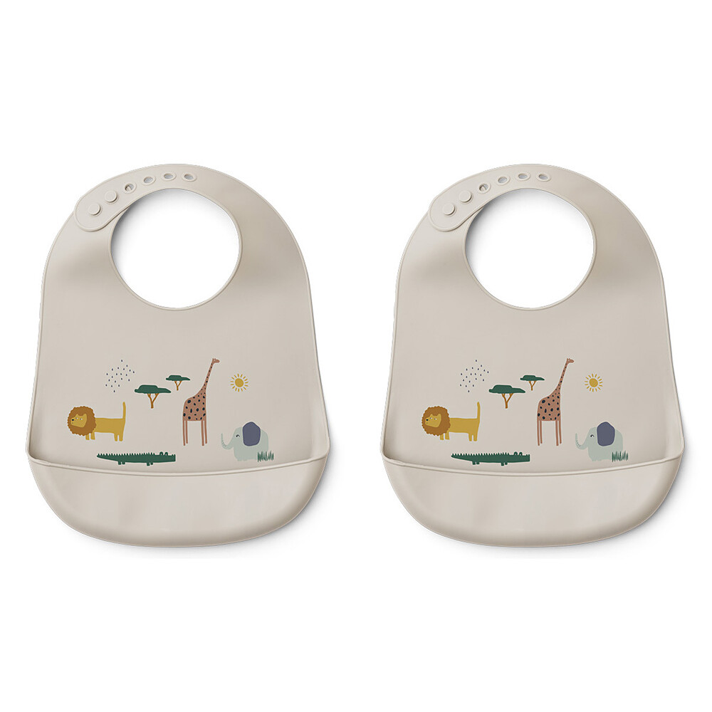 Lot de 2 Bavoirs Tilda - Safari Sandy Mix Liewood