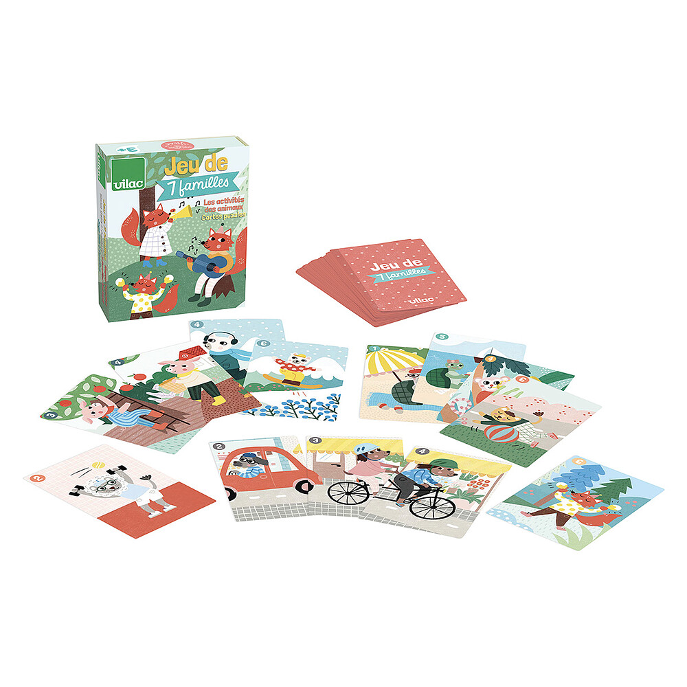 Jeu de 7 Familles Les Activités des Animaux - Michelle Carlslund Vilac