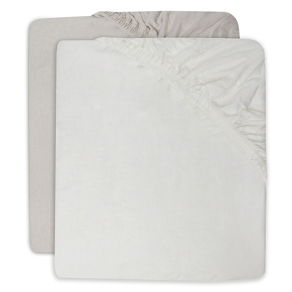 Lot de 2 Draps Housse Jersey Ivory & Nougat - 60 x 120 cm Jollein