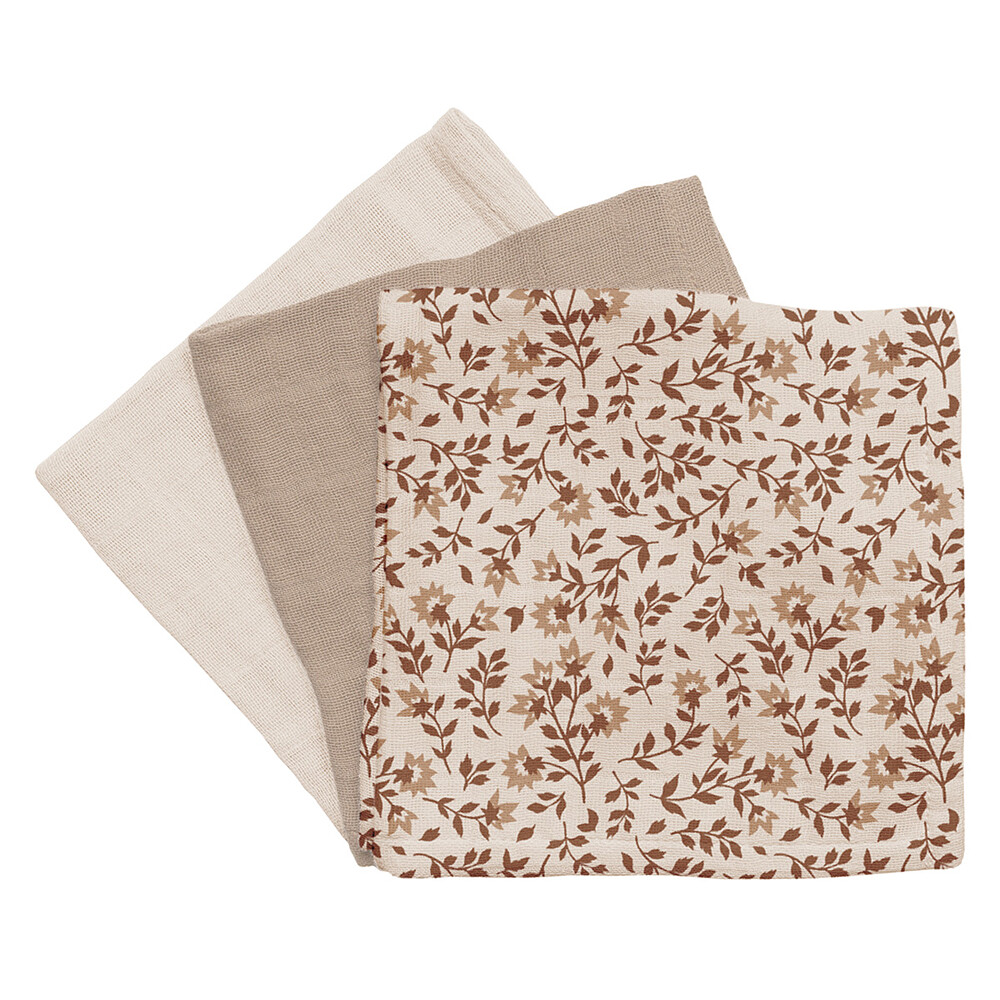 Lot de 3 Langes - Hibiscus Main Sauvage