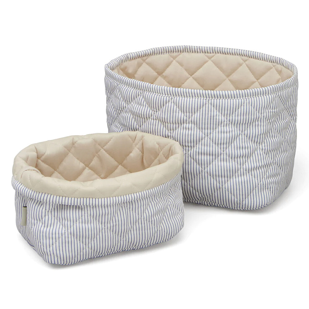 Lot de 2 Paniers de Rangement - Classic Stripes Blue Praline Camcam Copenhagen