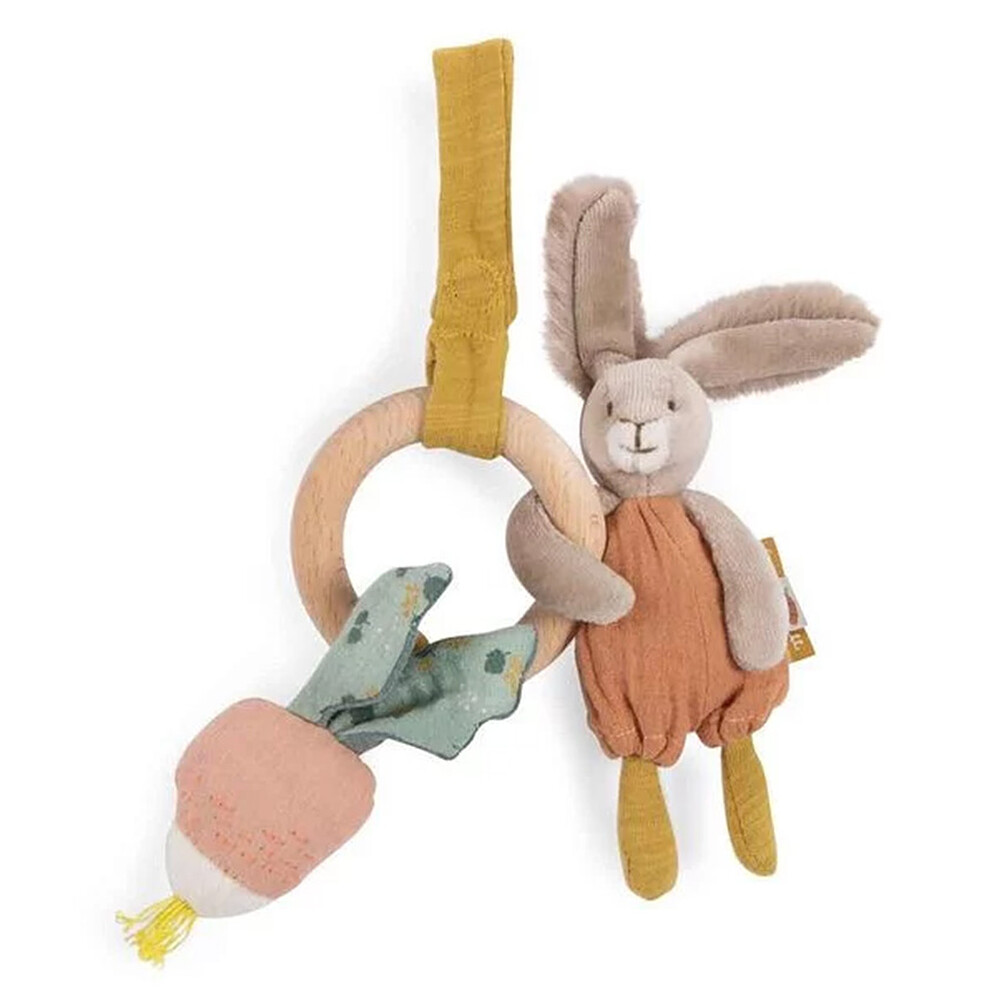 Anneau Hochet Bois Lapin - Trois Petits Lapins Moulin Roty