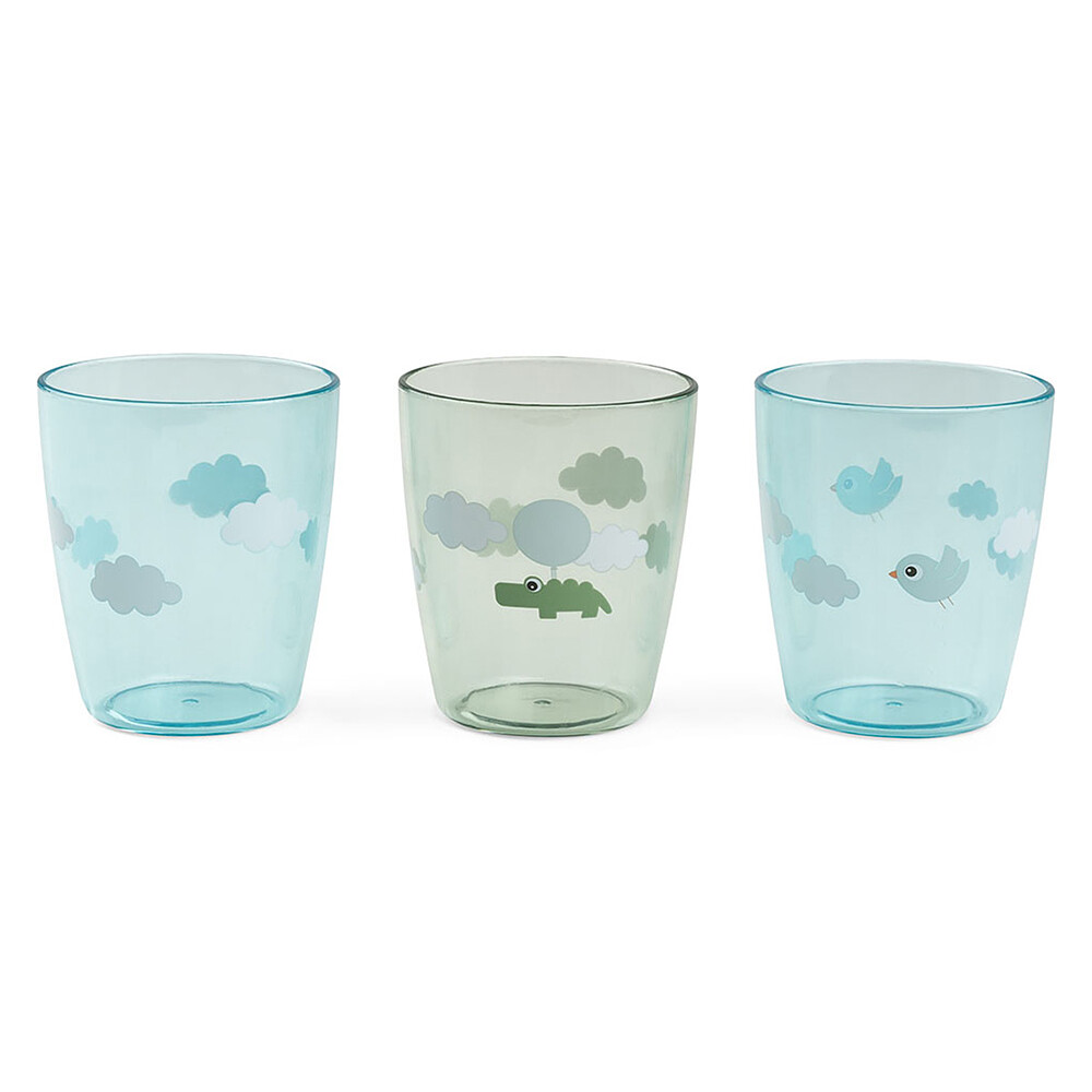 Lot de 3 Mini Verres Yummy Happy Clouds Vert - 120 ml Done by Deer