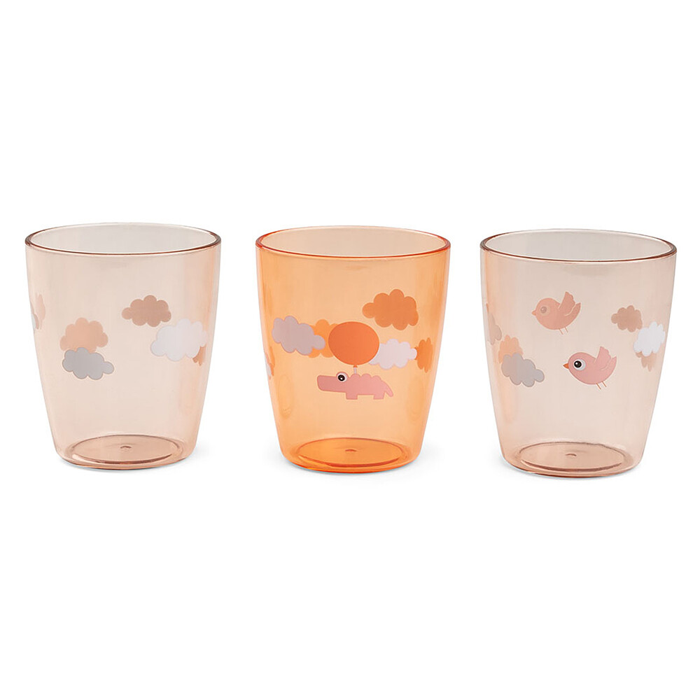 Lot de 3 Mini Verres Yummy Happy Clouds Papaye - 120 ml Done by Deer