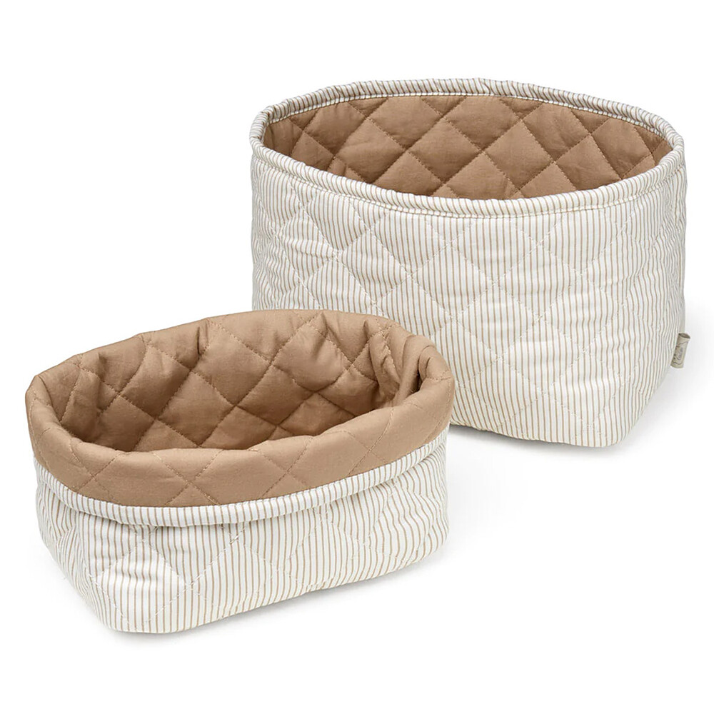 Lot de 2 Paniers de Rangement - Classic Stripes Camel Camcam Copenhagen