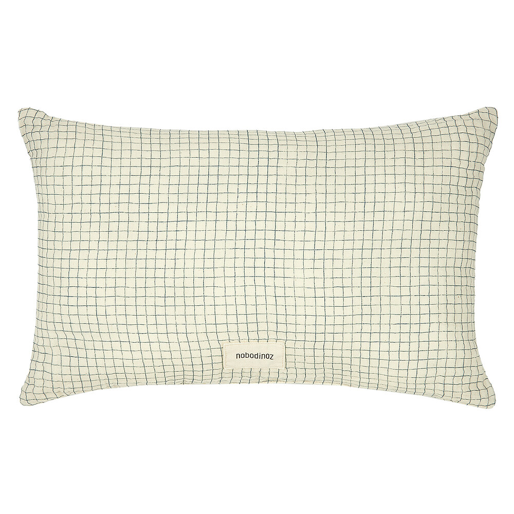 Coussin Rectangulaire Wabi Sabi - Blue Grid Nobodinoz