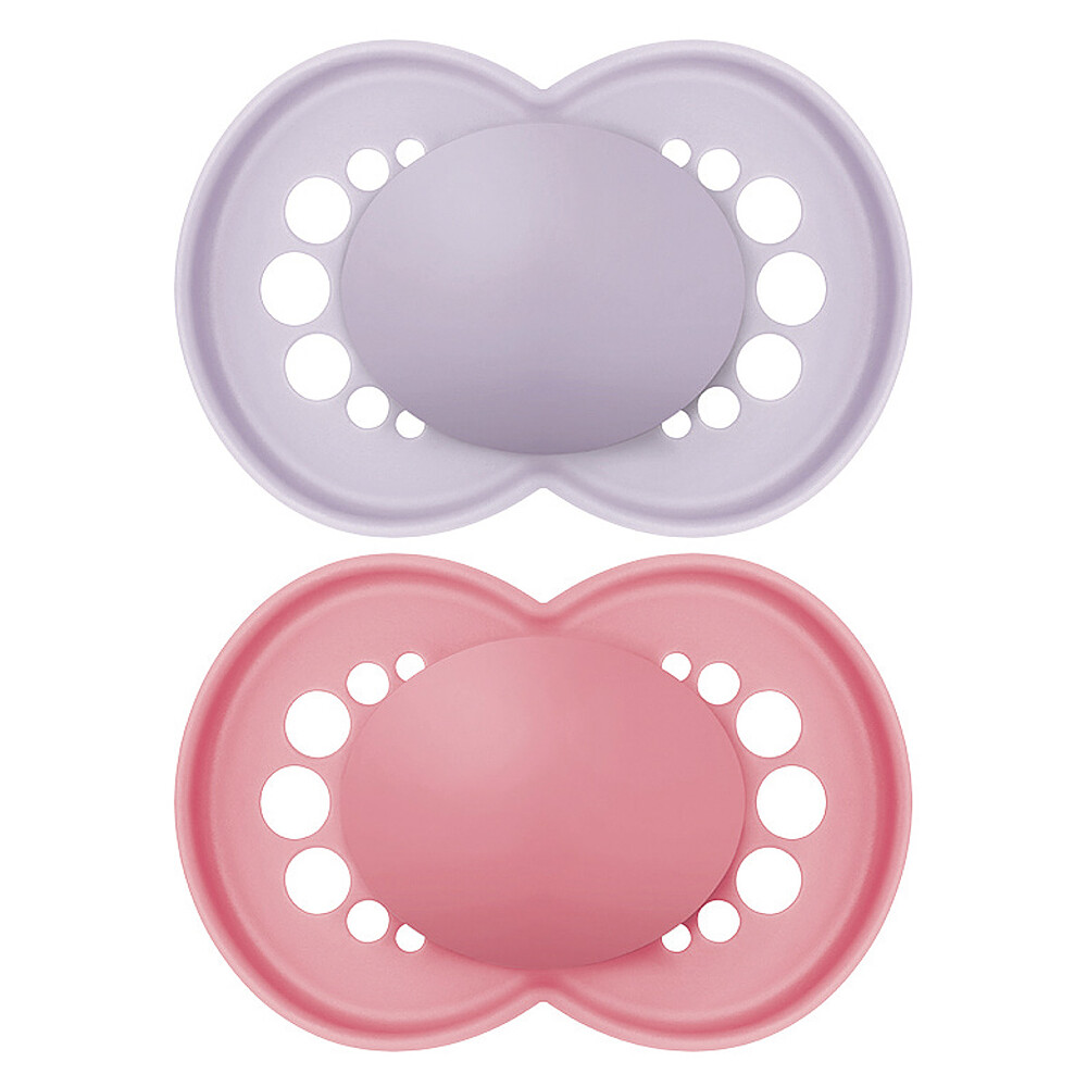 Lot de 2 Sucettes Original Tendance Violet et Rose - 6 Mois + MAM