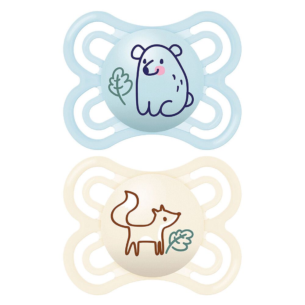 Lot de 2 Sucettes Perfect Ours et Renard - 2/6 Mois MAM