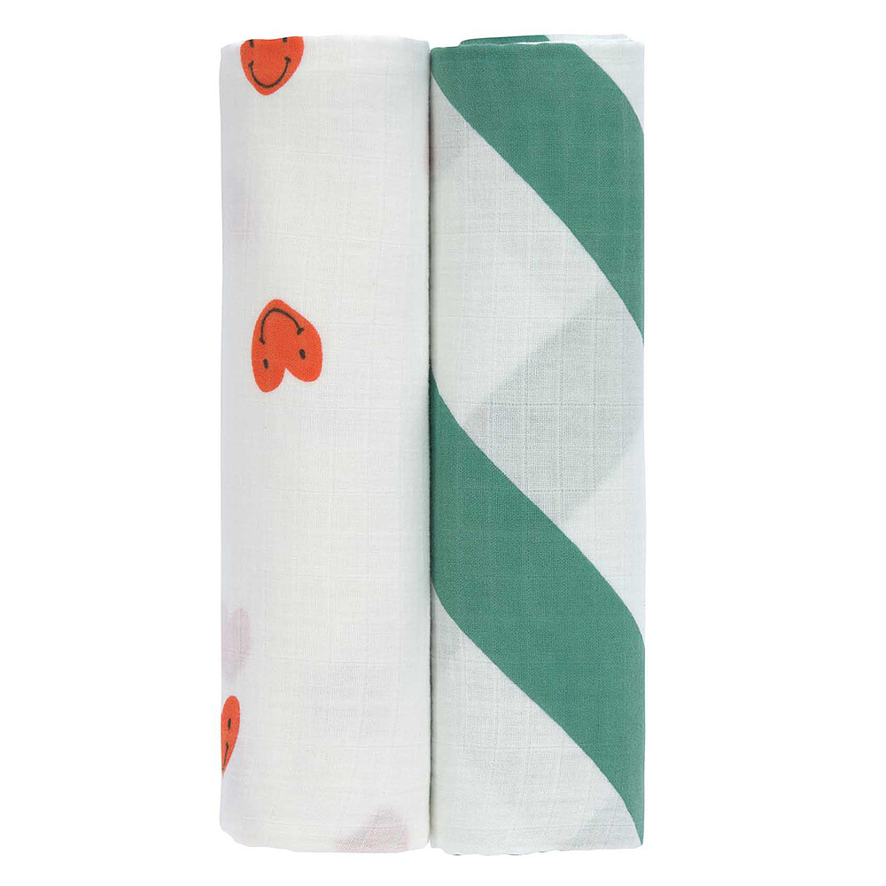 Lot de 2 Langes XL Happy Rascals - Coeur LÄSSIG