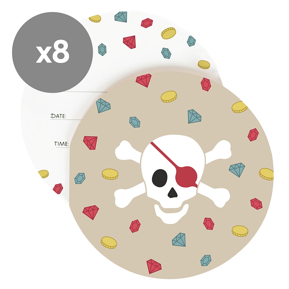Lot de 8 Invitations Pirate My Little Day