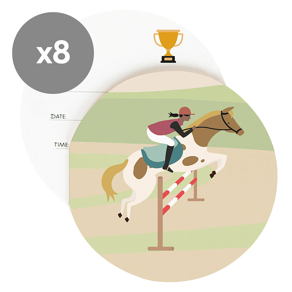 Lot de 8 Invitations Cheval My Little Day