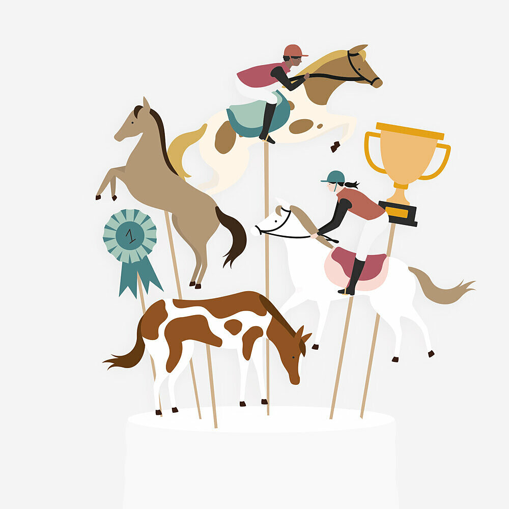 Lot de 6 Décorations de Gâteau - Cheval My Little Day