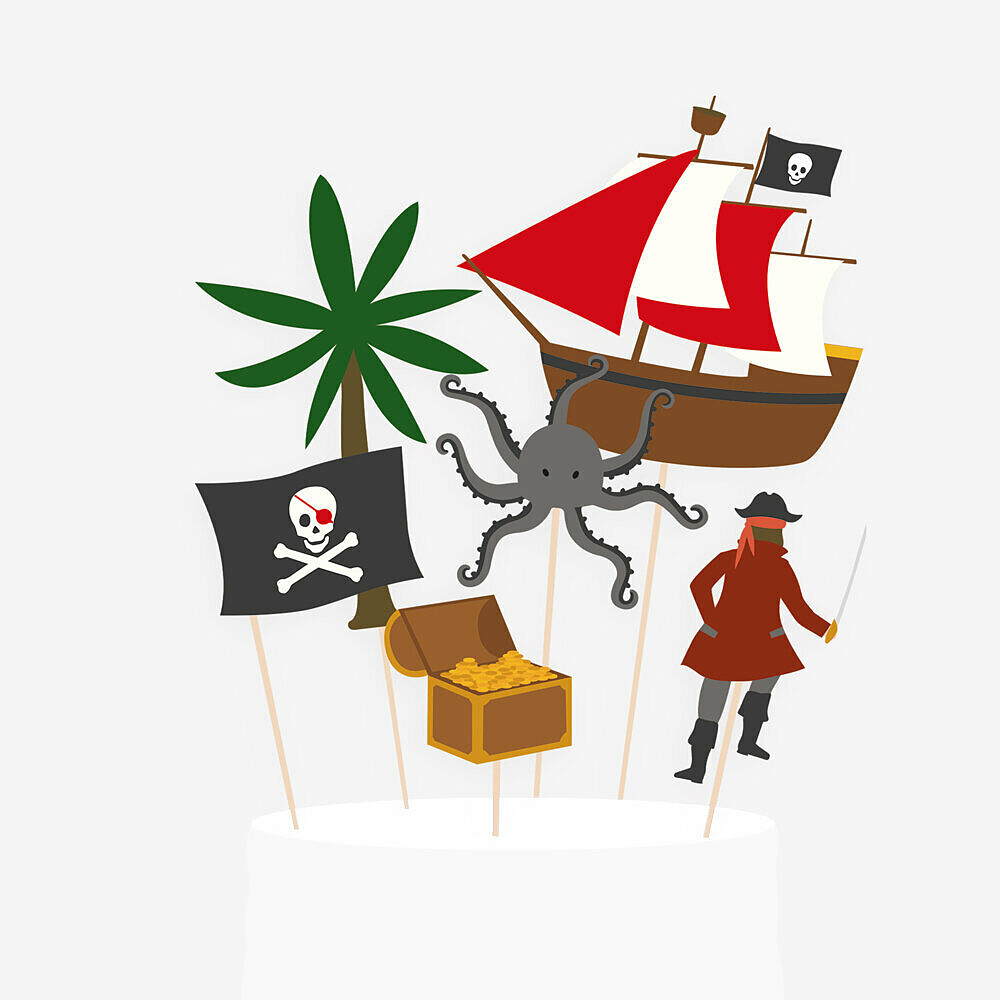Lot de 6 Décorations de Pirate My Little Day