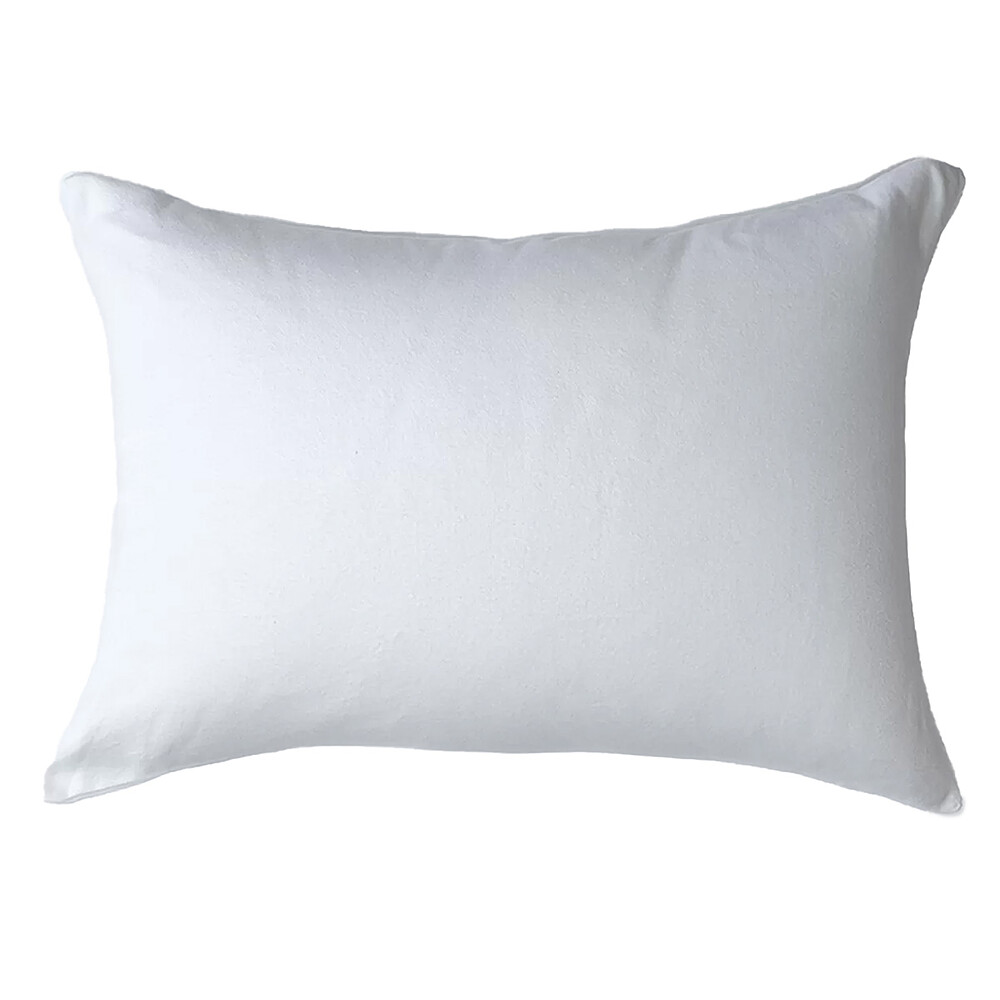 Protège Oreiller Flanelle de Coton Bio Blanc - 40 x 60 cm Kadolis