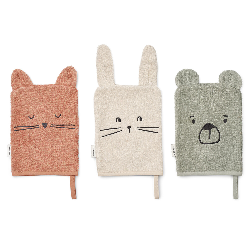 Lot de 3 Gants de Toilette Sylvester - Classic Dove Blue Mix Liewood
