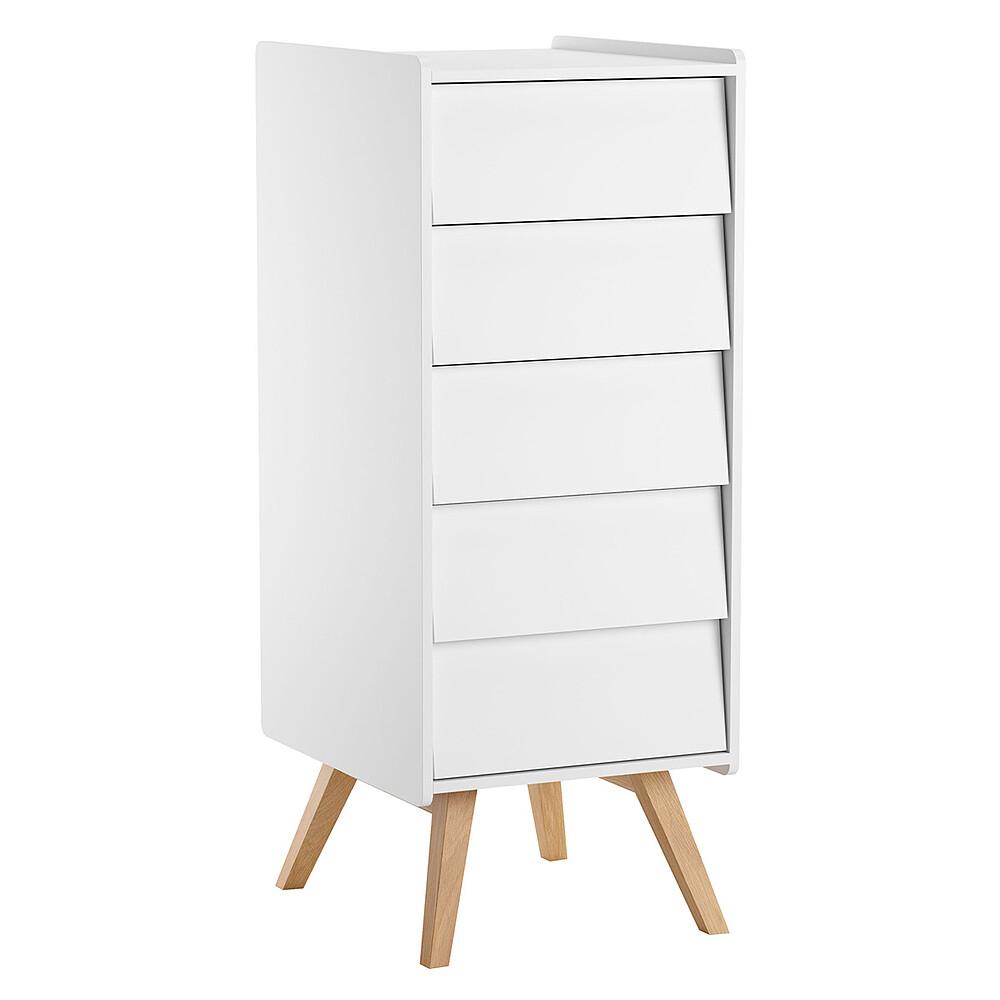 Chiffonnier Vintage - Blanc et Chêne Vox Meubles