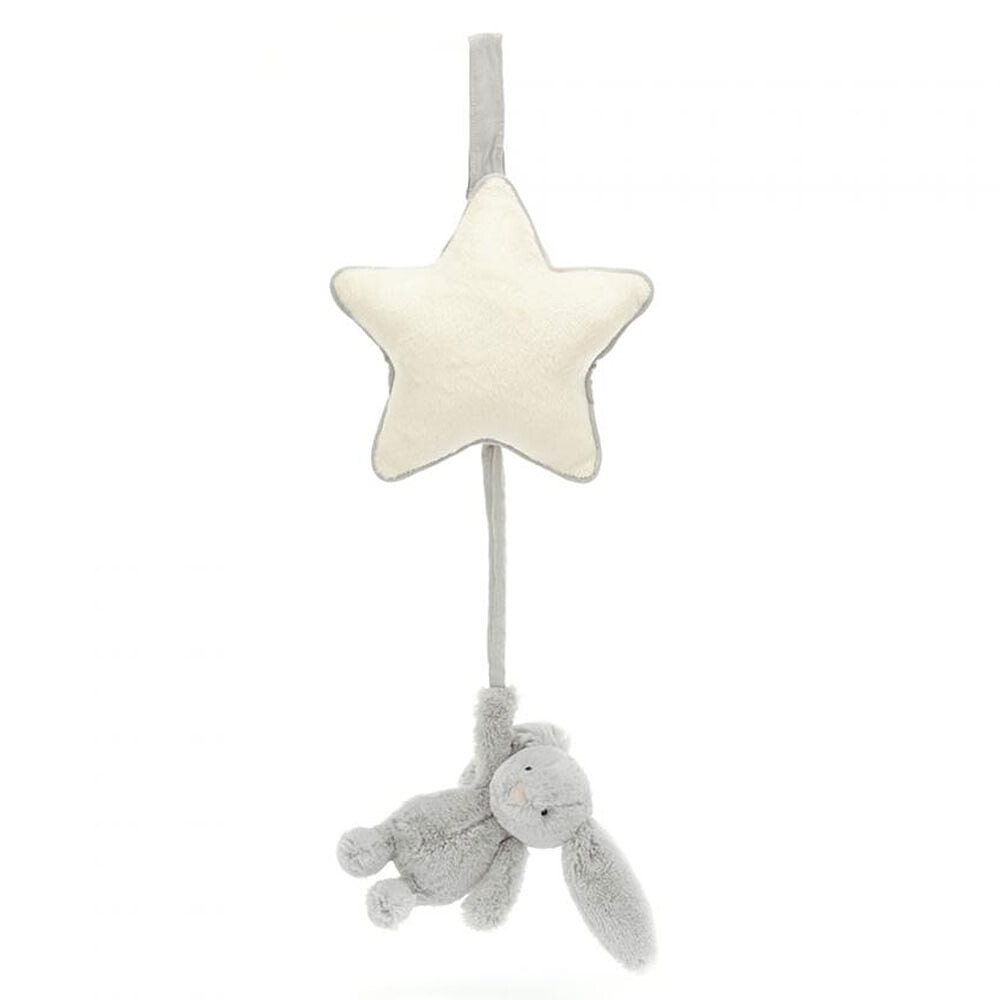 Bashful Silver Bunny Musical Pull Jellycat