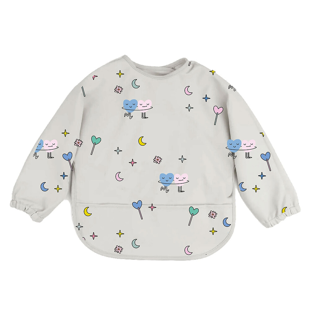 Bavoir Manches Longues Imperméable - Dancing Hearts The Cotton Cloud