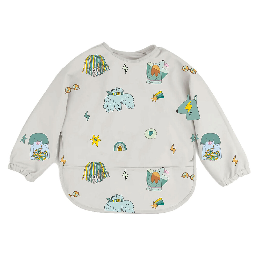 Bavoir Manches Longues Imperméable - Funky Dogs The Cotton Cloud