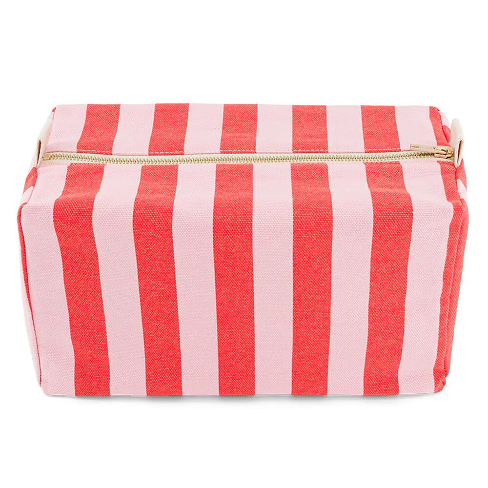Trousse de Toilette Vic - Rayures Candy Pink et Rouge Rose in April