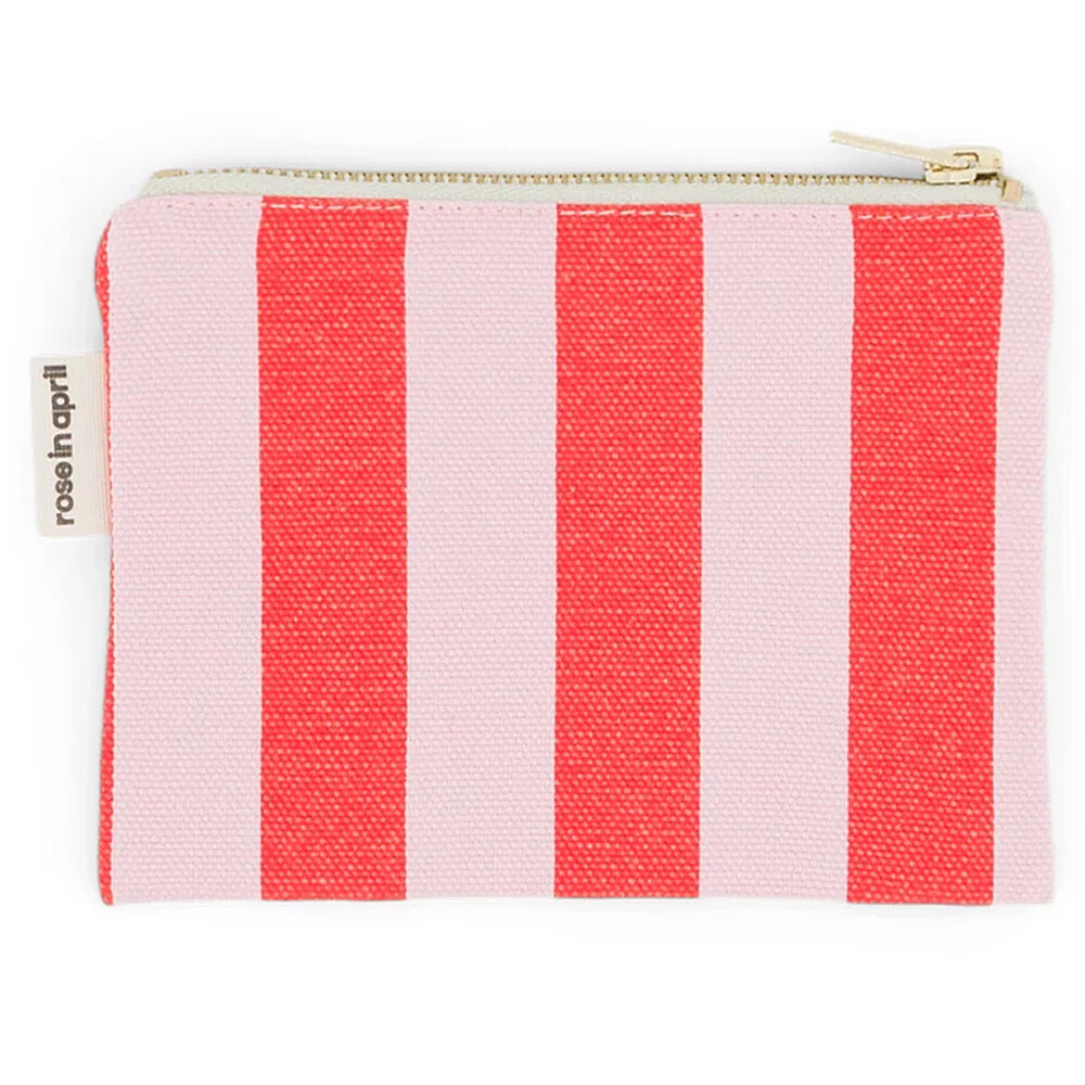 Porte-monnaie Marie - Rayures Candy Pink et Rouge Rose in April