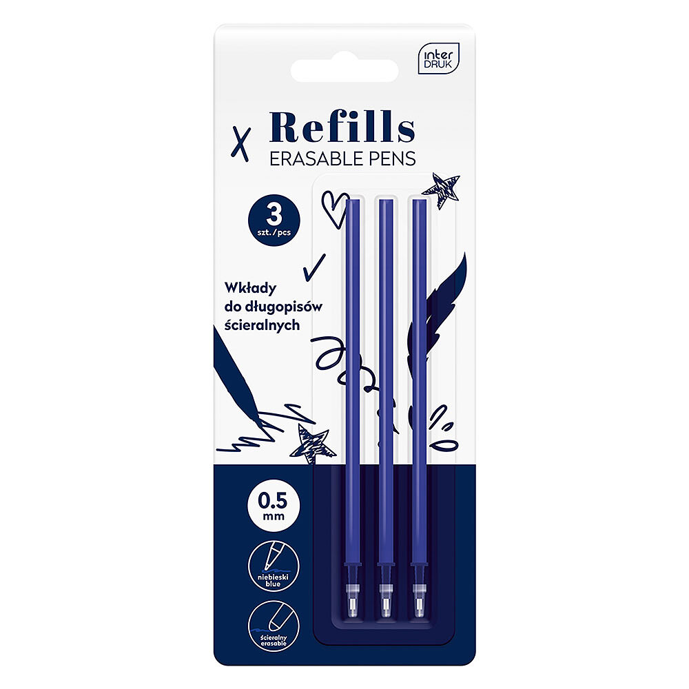 Lot de 3 Recharges Pour Stylos Effaçables Bebe Interdruk