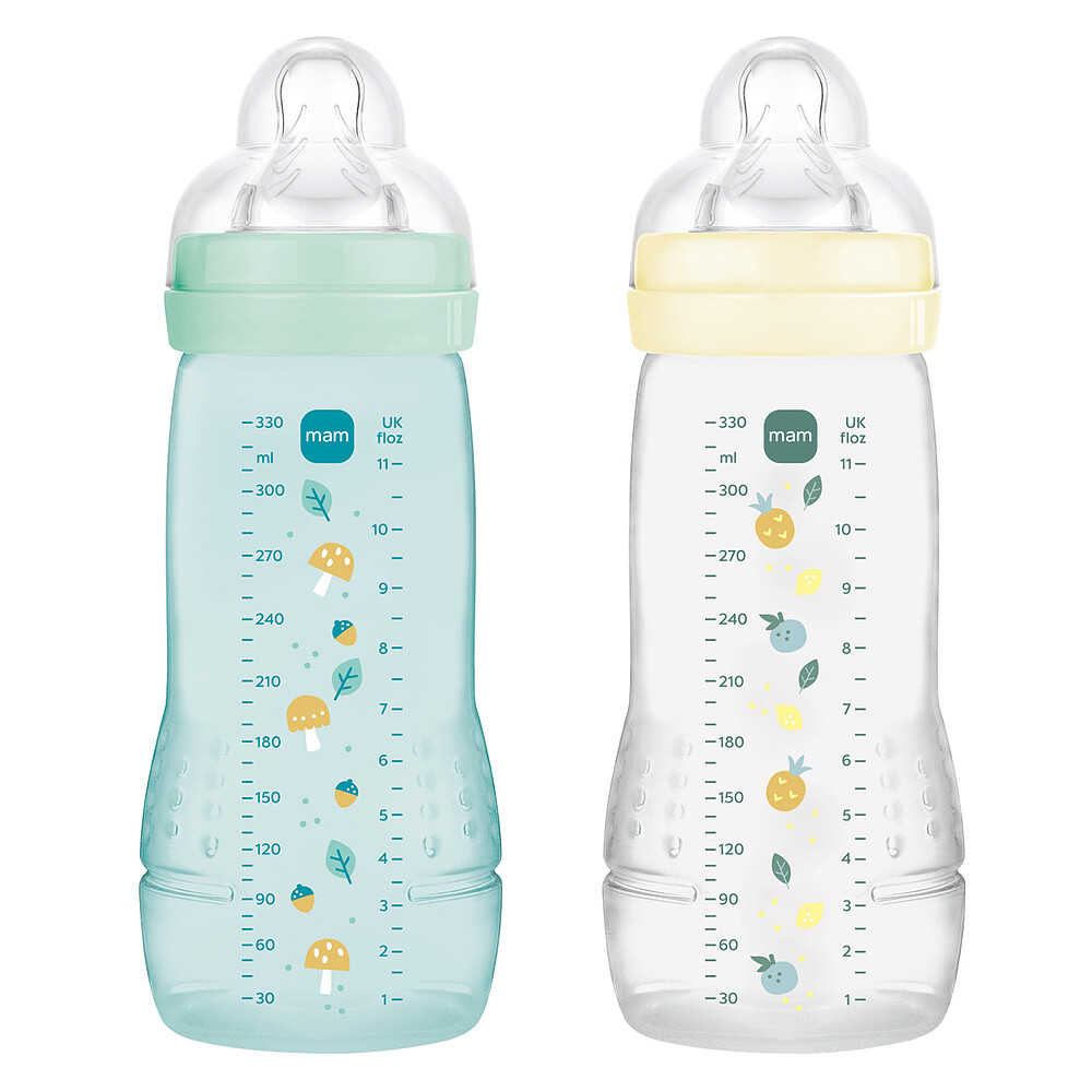 Lot de 2 Biberons Easy Active 2ème Âge Ice & Pearl - 330 ml MAM