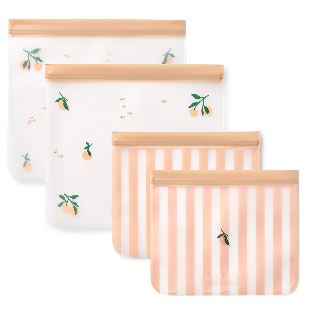 Lot de 4 Sachets Alimentaires Réutilisables Rebus - Peach Sea Shell Liewood