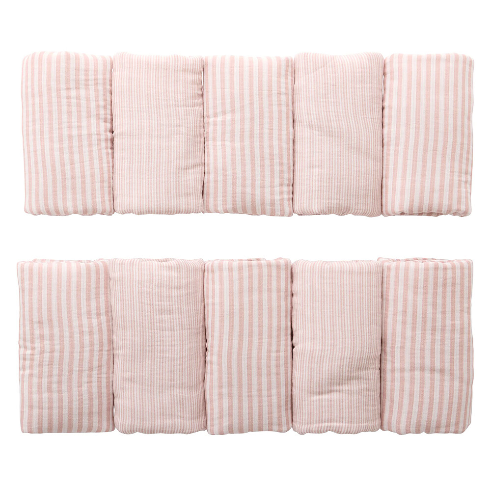 Tour de Lit Modulable et Respirant - Rayé Vieux Rose BB&Co
