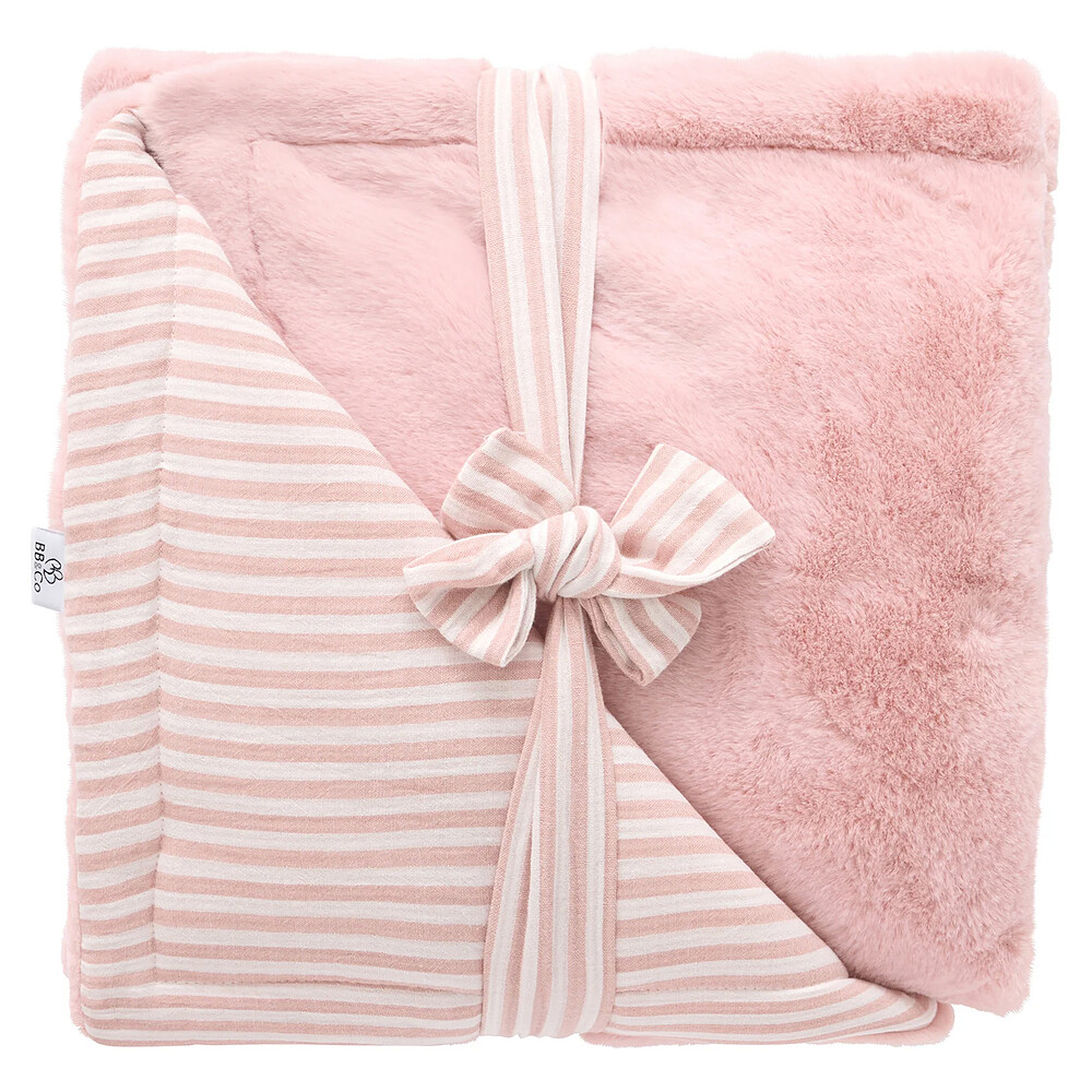 Couverture Luxe - Rayé Vieux Rose BB&Co