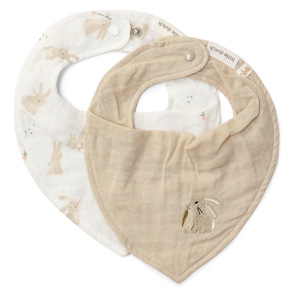 Lot 2 Bavoirs Bandana - Baby Bunny Little Dutch