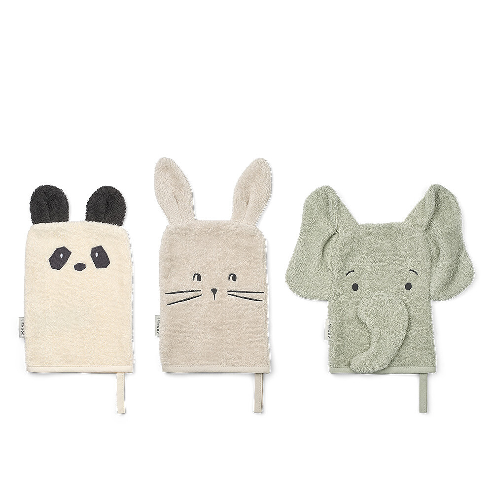 Lot de 3 Gants de Toilette Sylvester - Dove Blue Mix Liewood