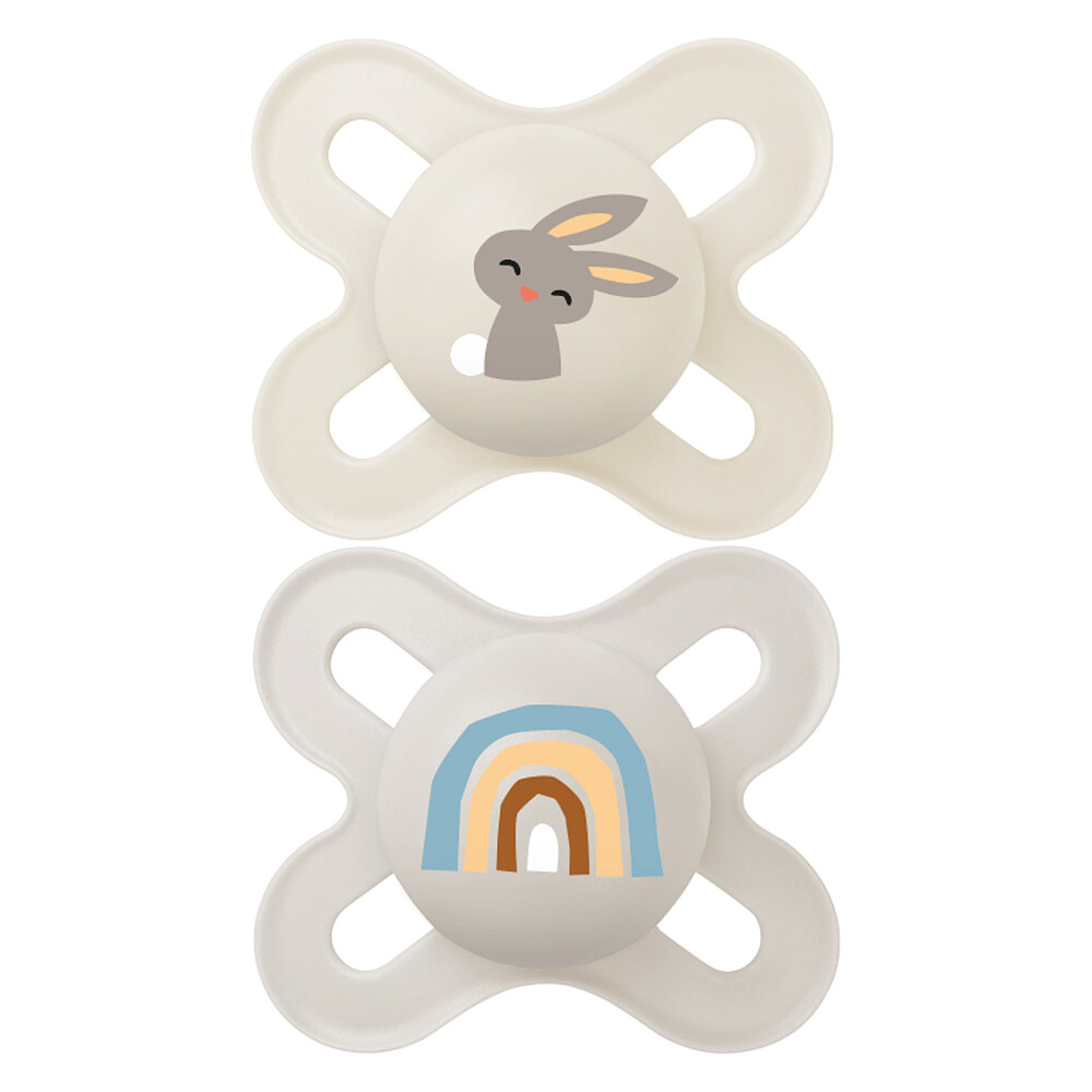 Lot de 2 Sucettes Original Naissance Lapin et Arc-en-ciel - 0/2 Mois MAM